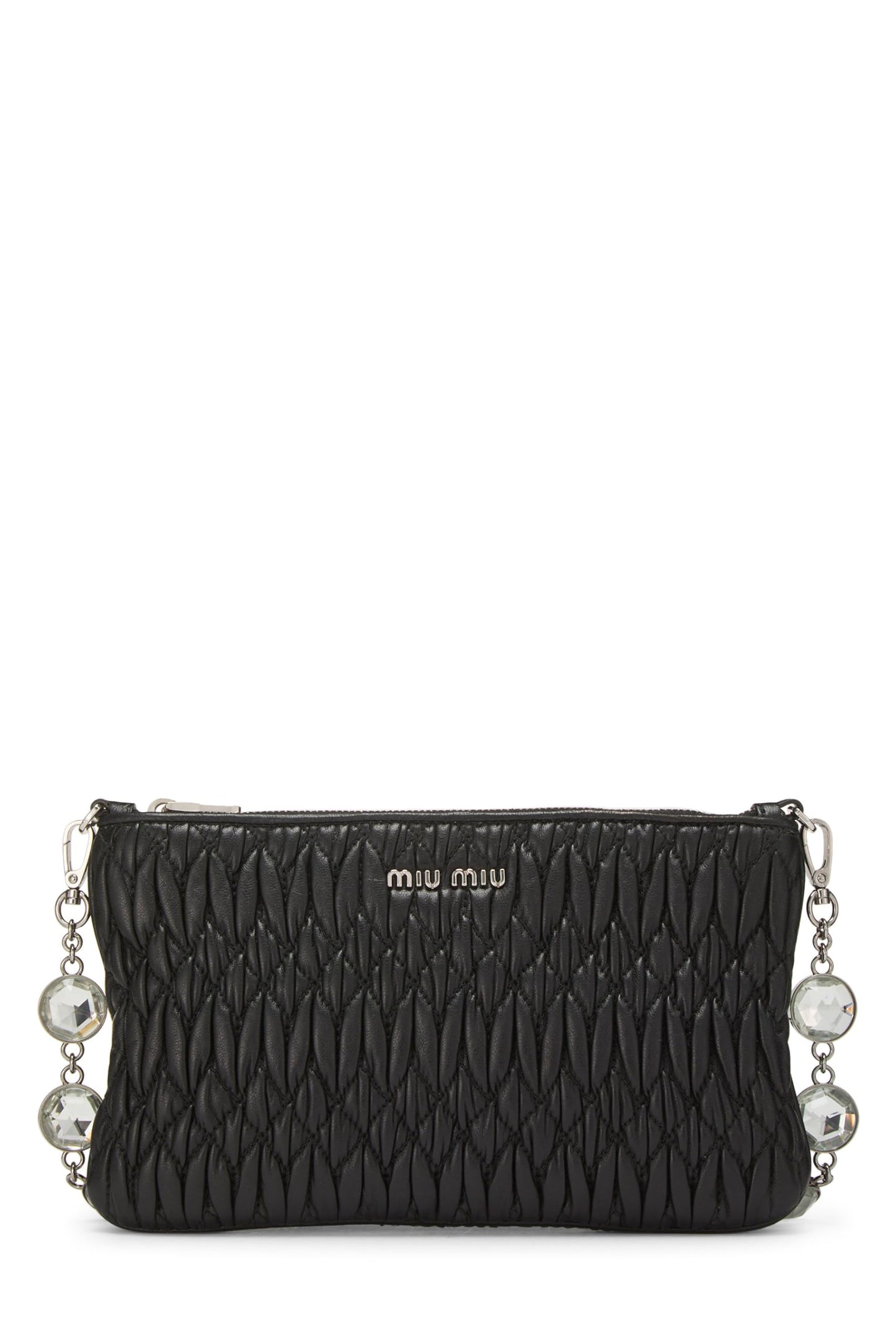 Miu Miu, Pre-Loved Black Nappa Crossbody, Black