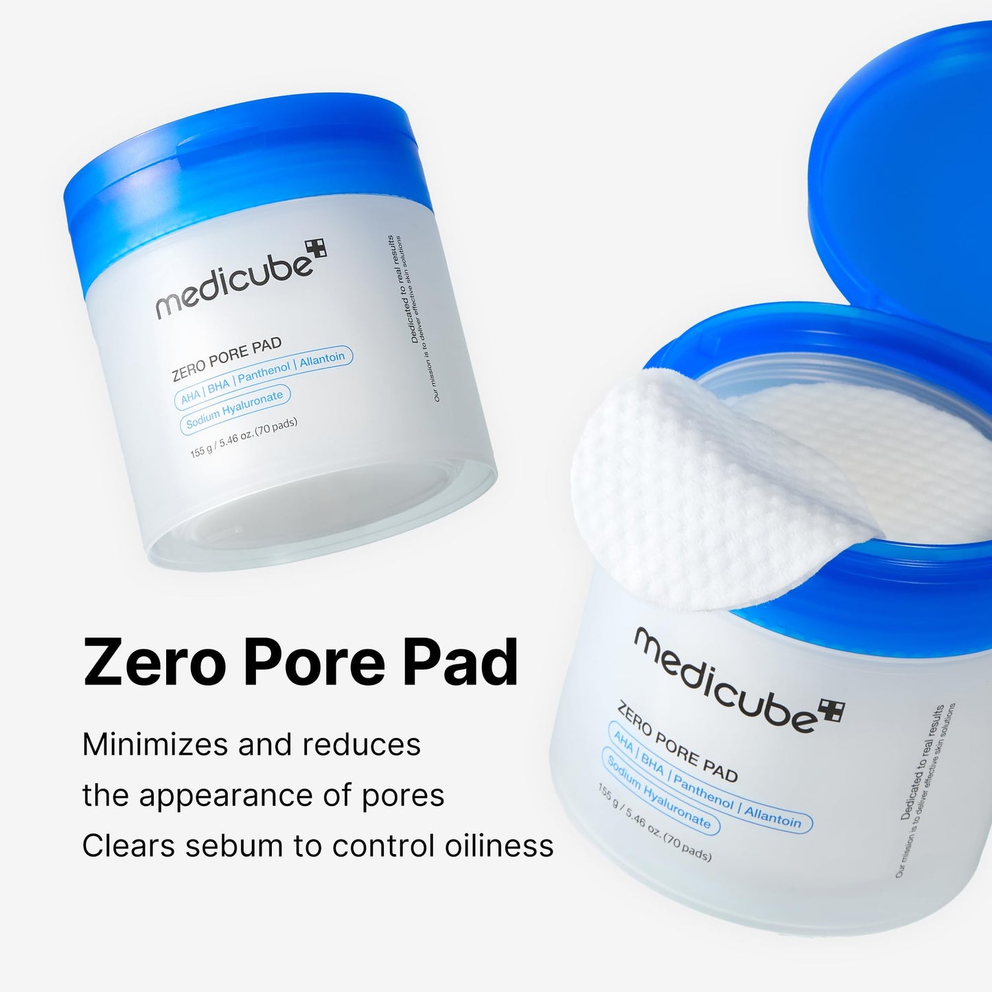 medicube daily toner pads tailored to skin condition: Zero Pore Pads 2.0 (2ea) and Zero Pore Pads Mild 2.0 (1ea)
