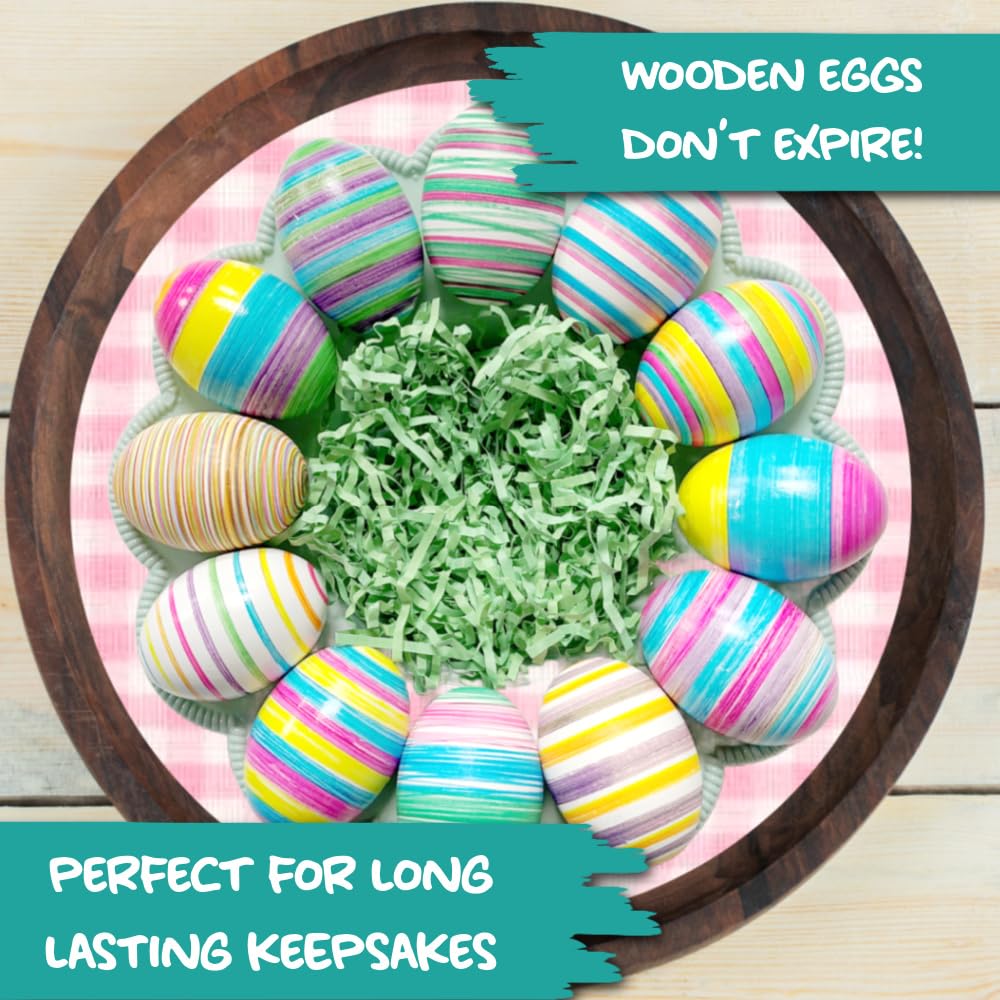 The Eggmazing Egg Decorator Authentic White Wooden Eggs - for Easter Egg Decorating, Arts and Crafts - Matte White Eggs Specifically Designed to be Used with All Eggmazing Egg Decorators (12 Pack)