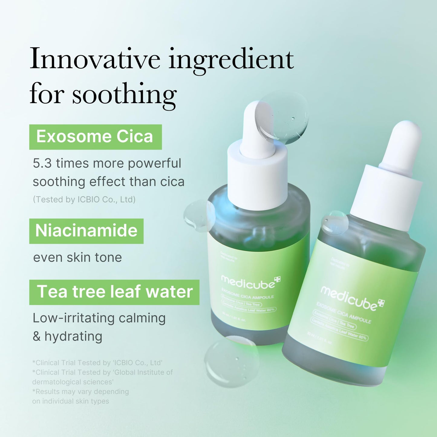 medicube Soothing Hydration Duo for Beginners: Mini Booster Pro White and Exosome Cica Tea Tree Ampoule