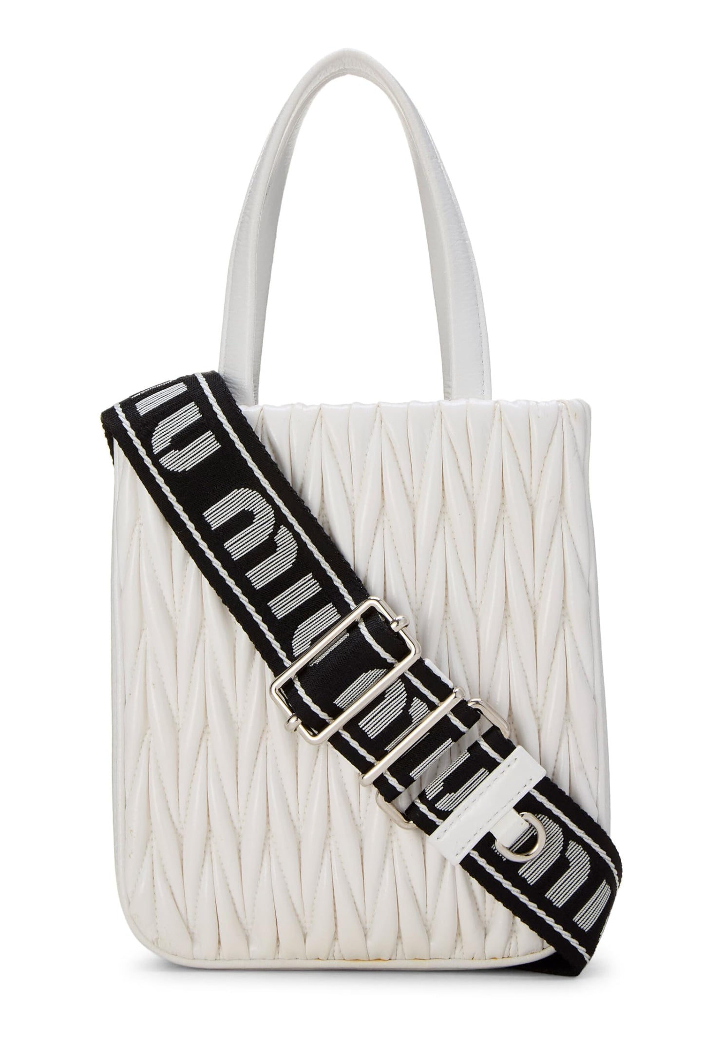 Miu Miu, Pre-Loved White Nappa Convertible Top Handle Bag, White