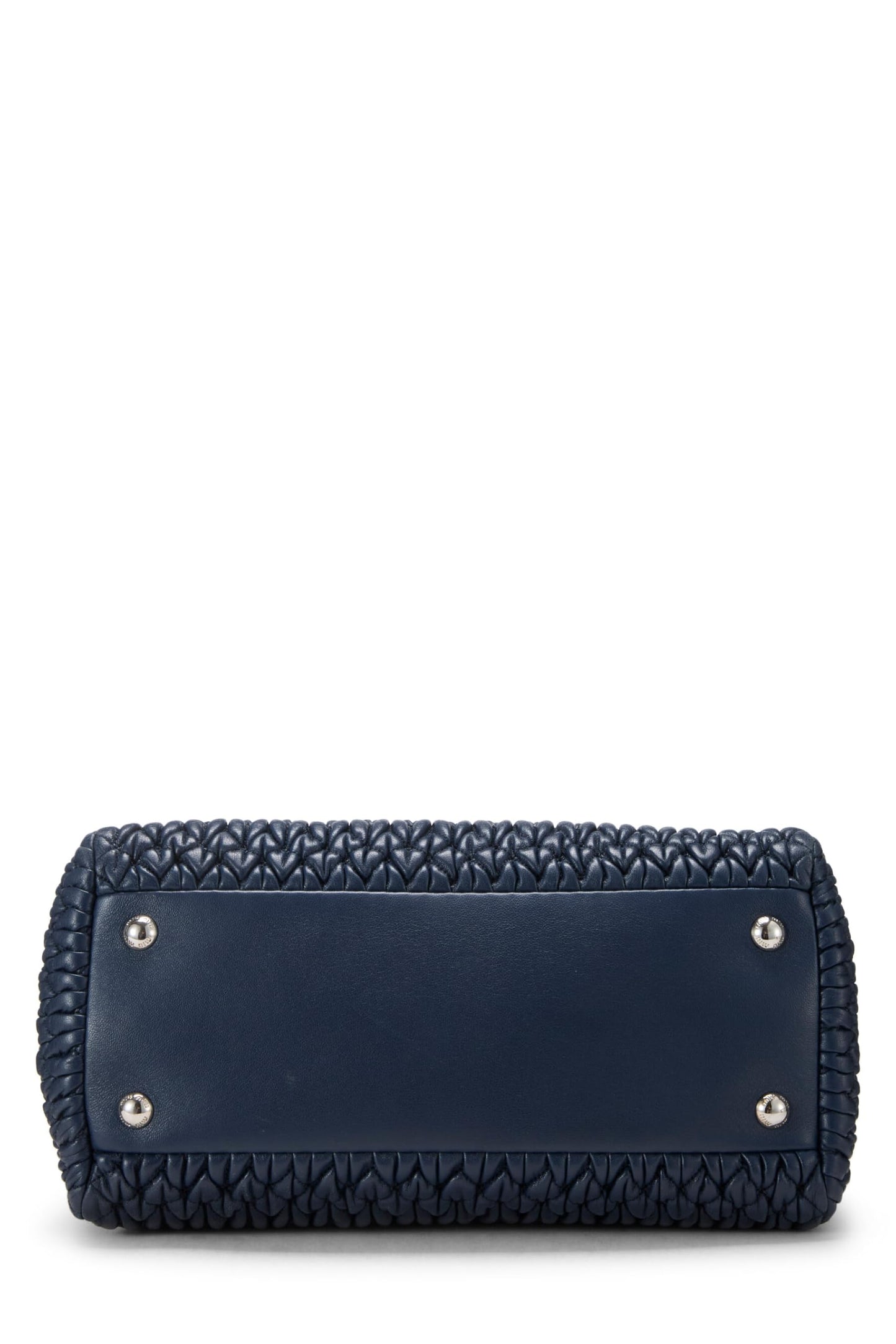 Miu Miu, Pre-Loved Navy Nappa Convertible Top Handle Bag Small, Navy