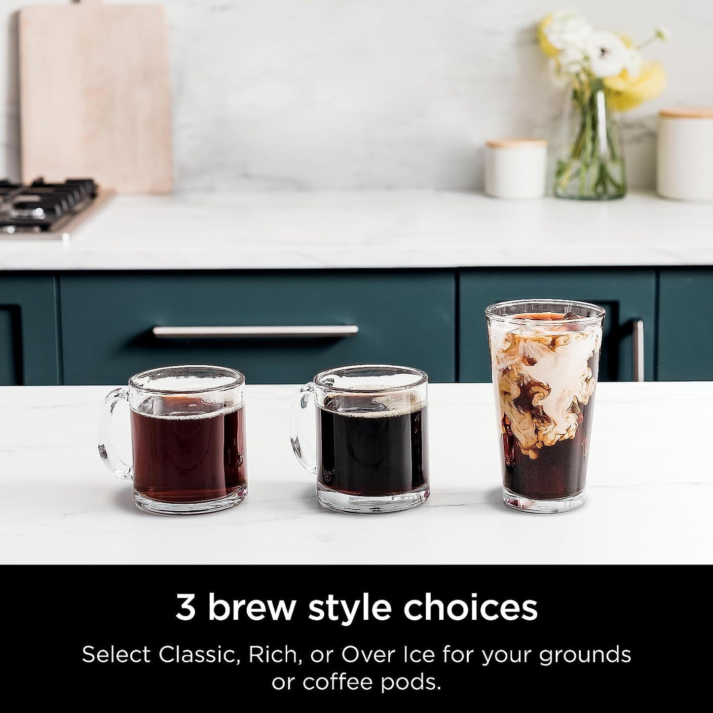Ninja DualBrew Hot & Iced Coffee Maker, Single-Serve, Compatible with K-Cups & (12-Cup Carafe)