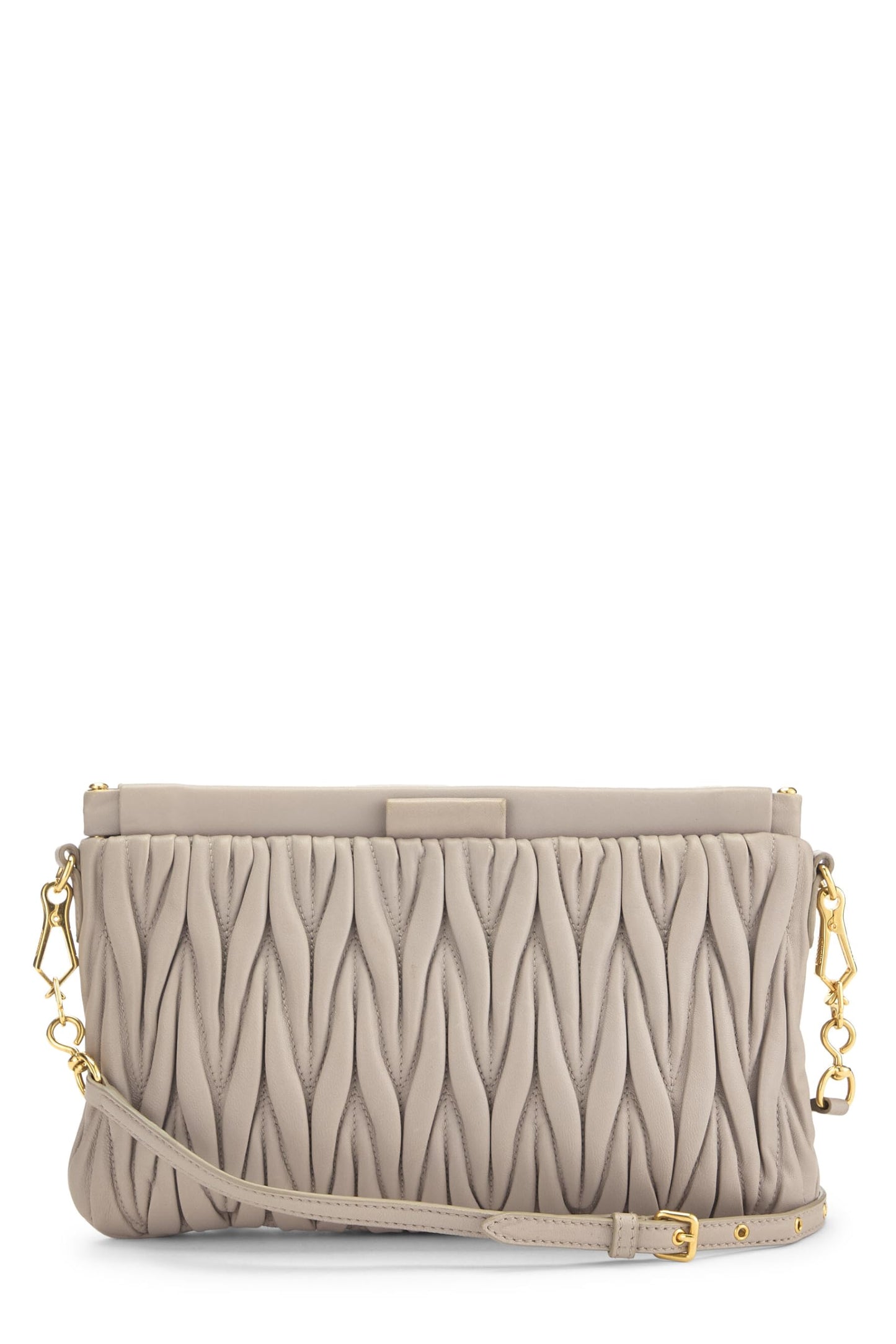 Miu Miu, Pre-Loved Grey Nappa Crossbody, Grey