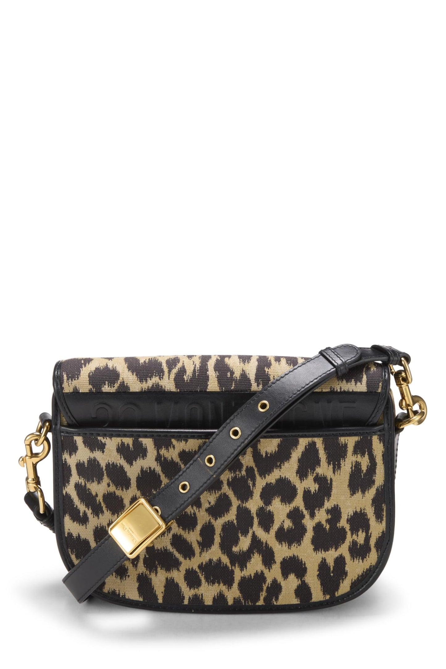 Dior, Pre-Loved Brown Cheetah Canvas Bobby Flap Medium, Brown