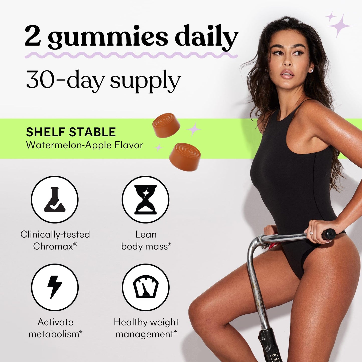 Lemme Tone Metabolism Gummies, Apple Cider Vinegar, Clinically Studied Chromium, B12, Ginger, Promote Lean Body Mass, Watermelon Apple Flavor (30 Day Supply)