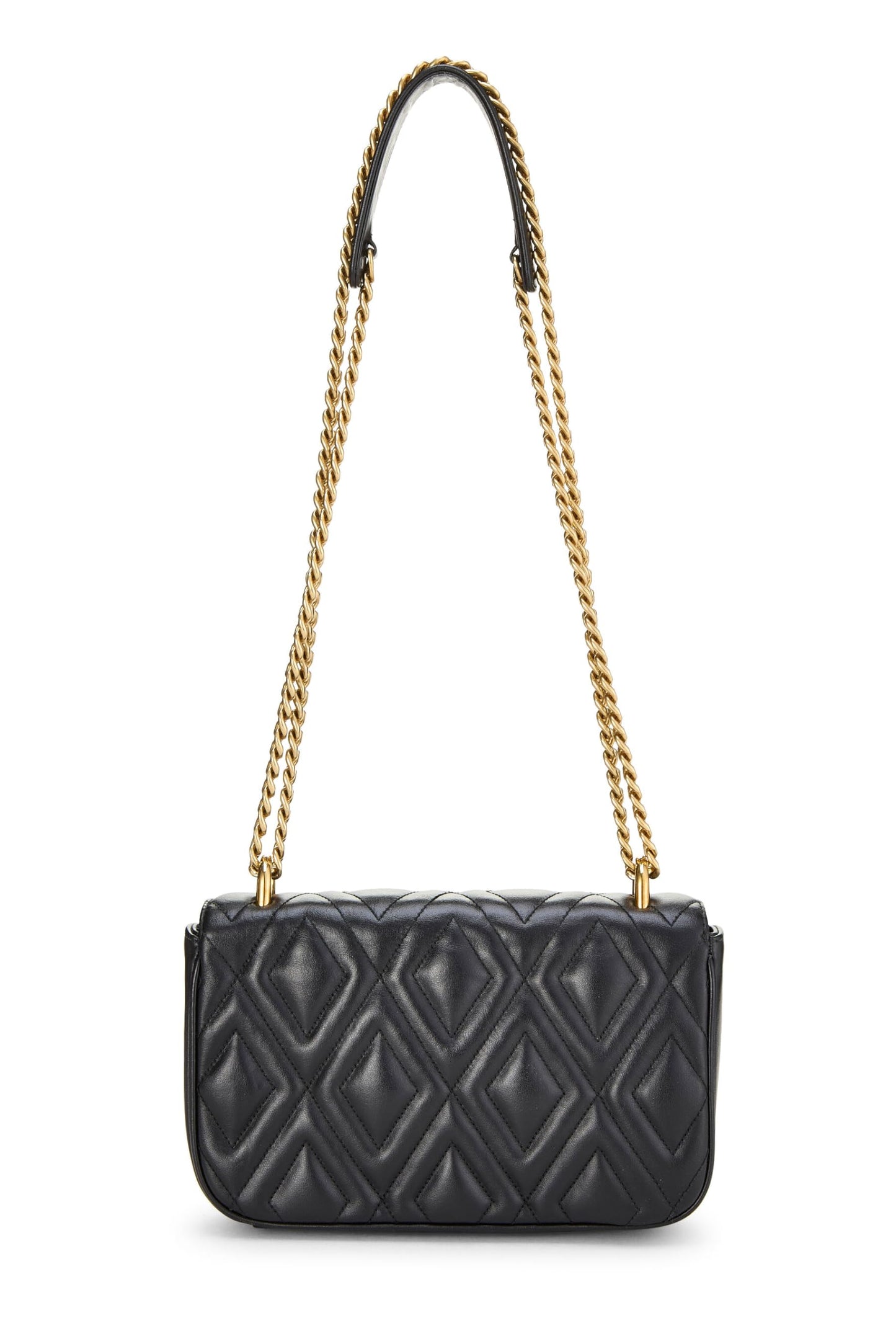 Miu Miu, Pre-Loved Black Calfskin Diamond Quilted Shoulder Bag, Black