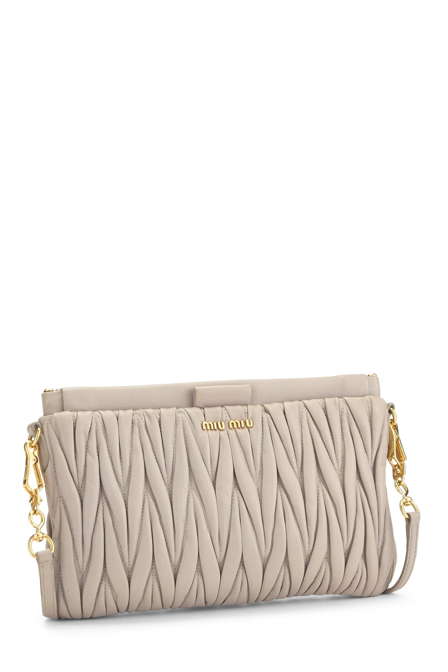 Miu Miu, Pre-Loved Grey Nappa Crossbody, Grey