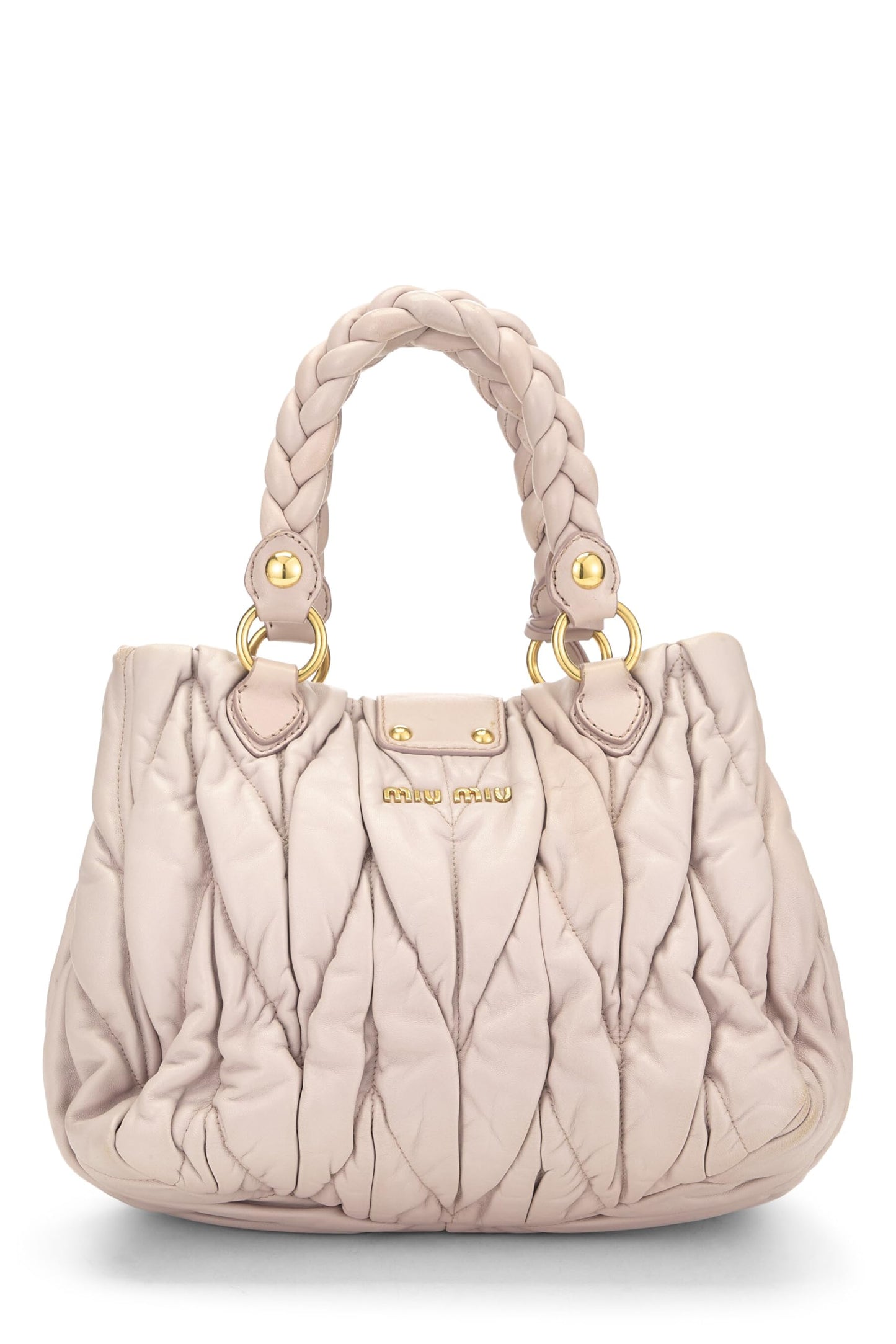 Miu Miu, Pre-Loved Pink Nappa Buckle Handbag, Pink