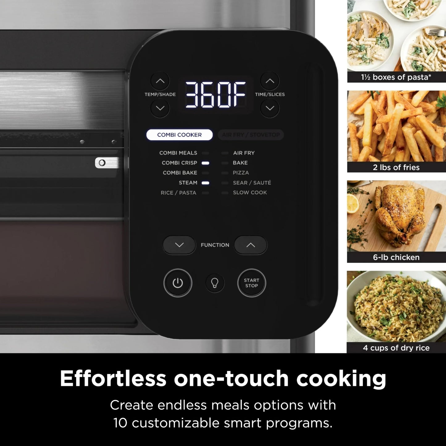 Ninja SFP700 Combi All-in-One Multicooker, Oven, & Air Fryer, 10-in-1 Functions, 15-Min Meals, Digital Display, Stainless Steel (Renewed), 14.92 x 15.43 x 13.11