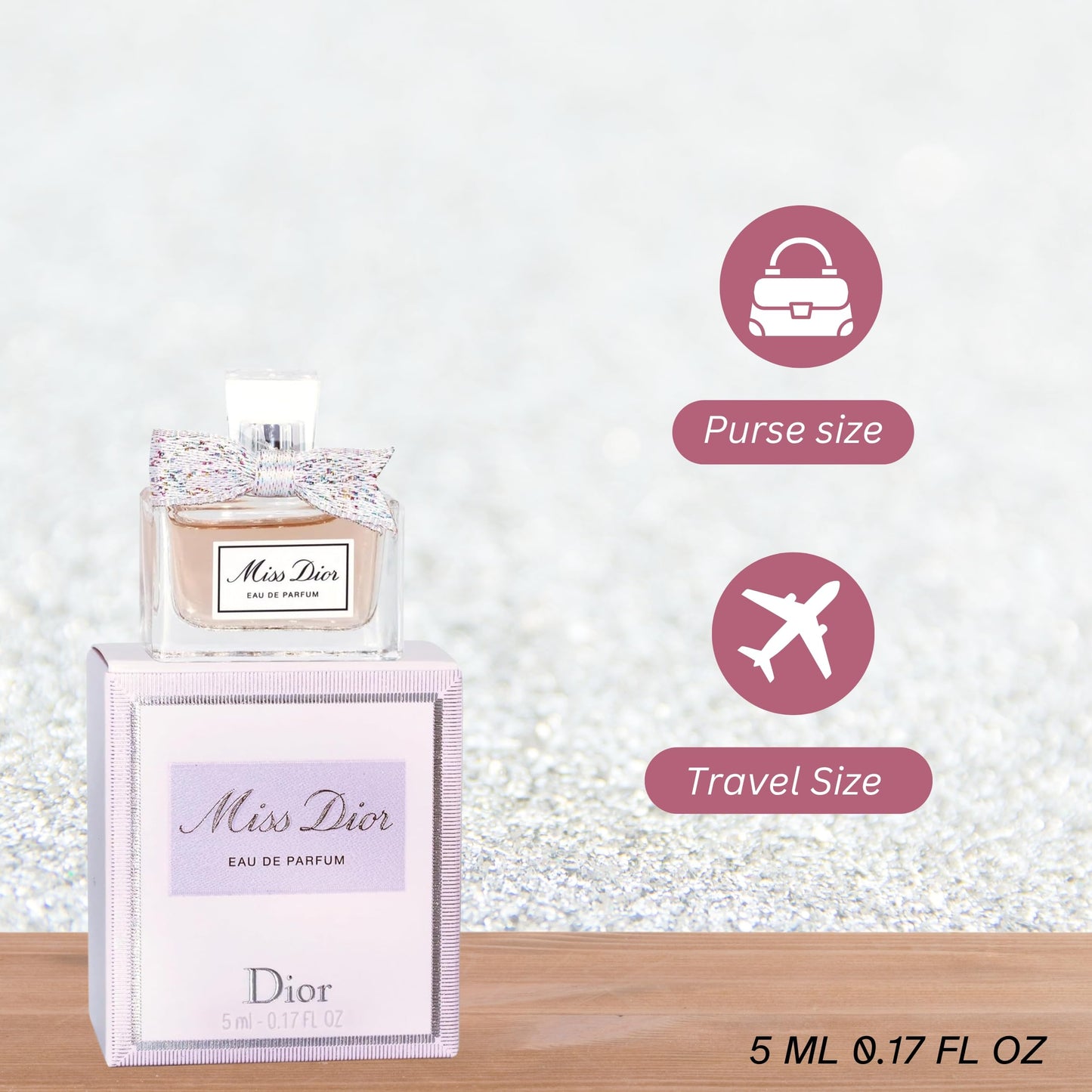 Miss Dior Eau de Parfum Mini Splash for Women, 0.17 Ounce