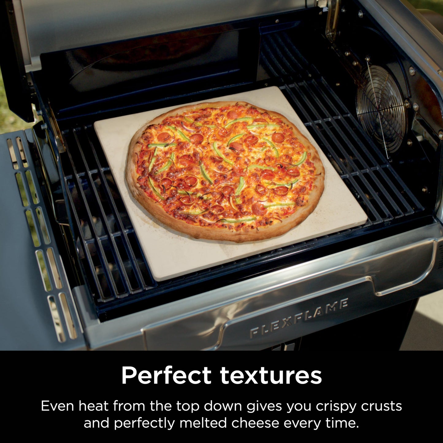 Ninja FlexFlame Upgrades 16’’ Artisan Pizza Stone, Durable Cordierite Stone, 5-Minute Pizzas, Homemade Artisan Pizza, Bread, Calzones, & More, Heat-Safe up to 600F, XL Surface, XSKPGPIZASTN
