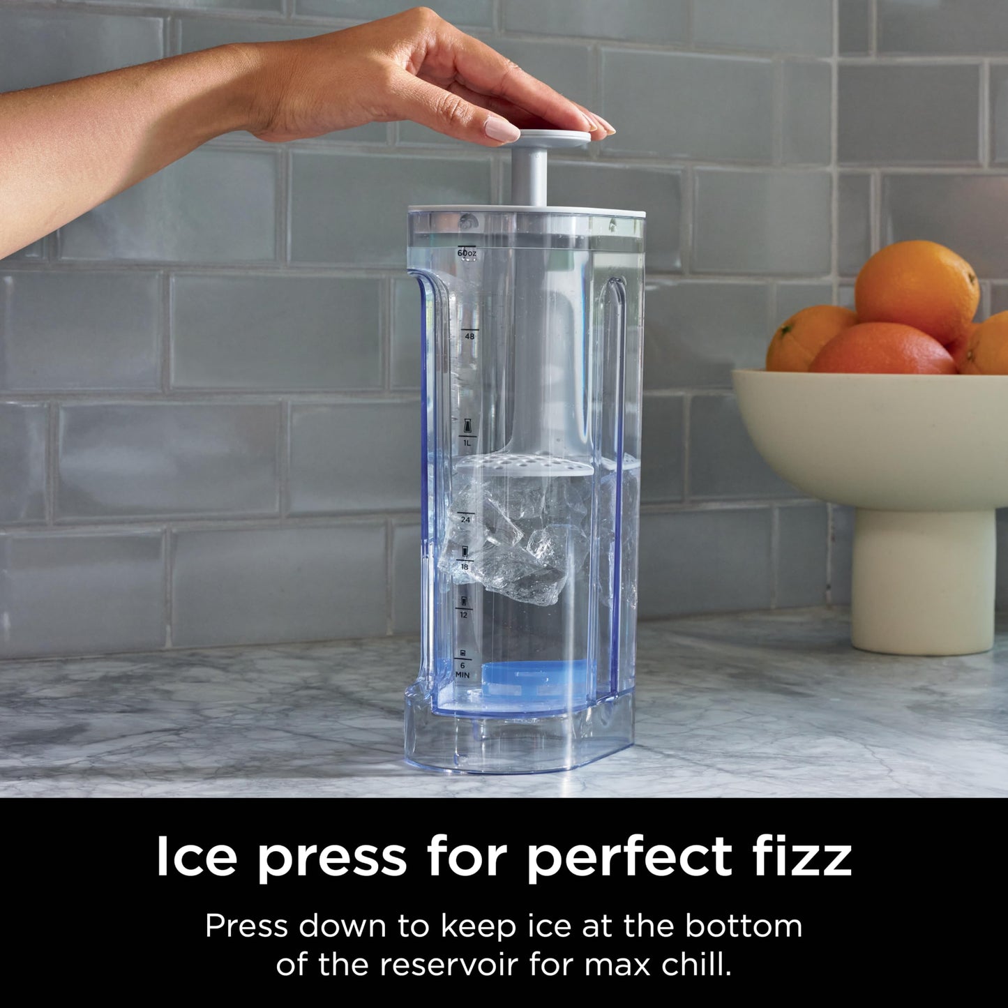 Ninja Thirsti Max Custom Hydration System, Soda Maker, Sparkling Water Maker, Custom Still & Sparkling Drinks, Compact Design, With 60L CO₂ Cylinder & Flavored Water Drops, Silver WC2002