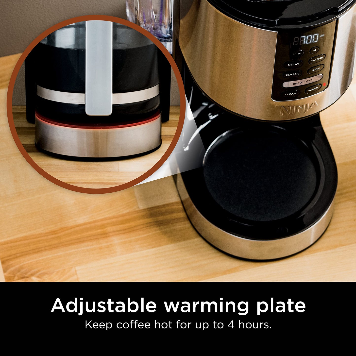Ninja DCM200C Programmable XL 14-Cup Coffee Maker, 14-Cup Glass Carafe, With Permanent Filter, Stainless Steel, Silver