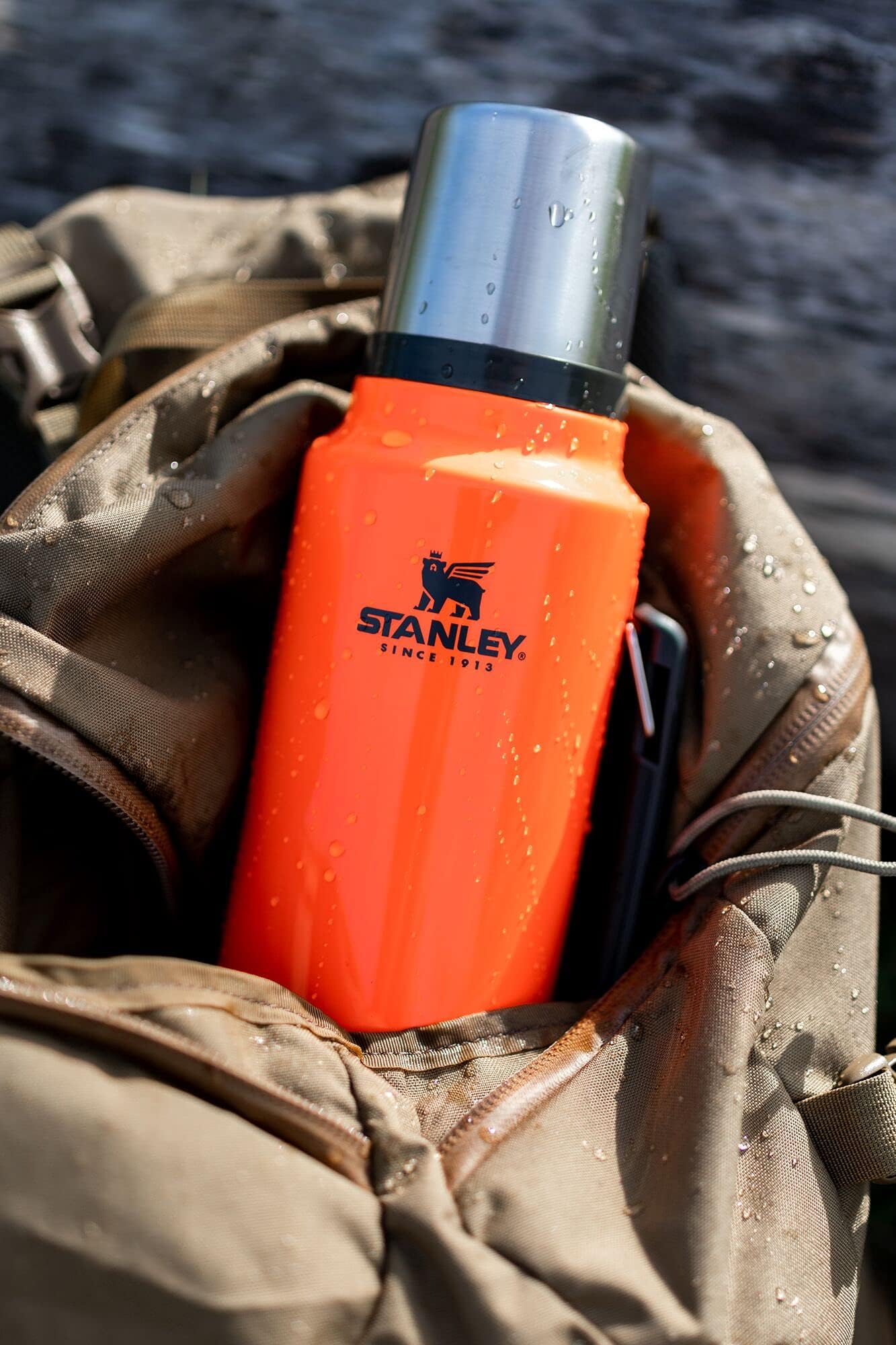Stanley Classic Legendary Vacuum Bottle 1.5 qt | Wide Mouth with Leakproof Cup Lid | Keep Drinks Hot or Cold | Packable for Travel | Insulated Stainless Steel Thermos | BPA-Free | Blaze Orange