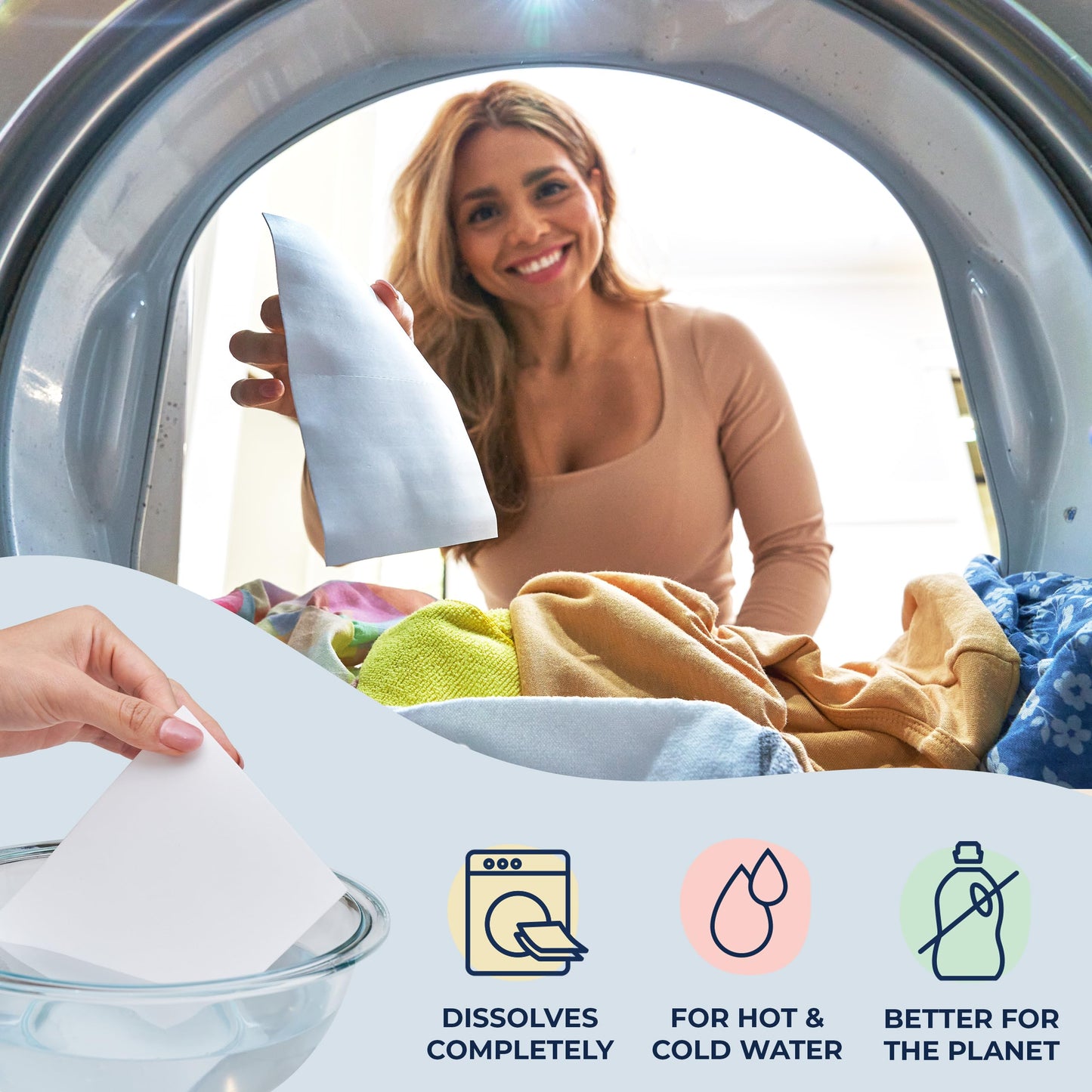 Miss Mouth's Messy Eater Laundry Detergent Sheets - Laundry Detergent, Hypoallergenic, Sensitive Skin Safe, Pediatrician and Dermatologist Tested, Fragrance Free, Travel Friendly