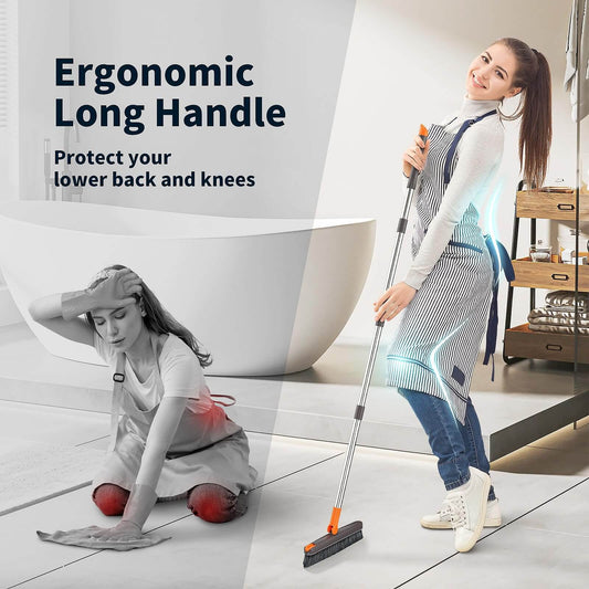 AIR U+ Floor Scrub Brush and Grout Brush with Long Handle