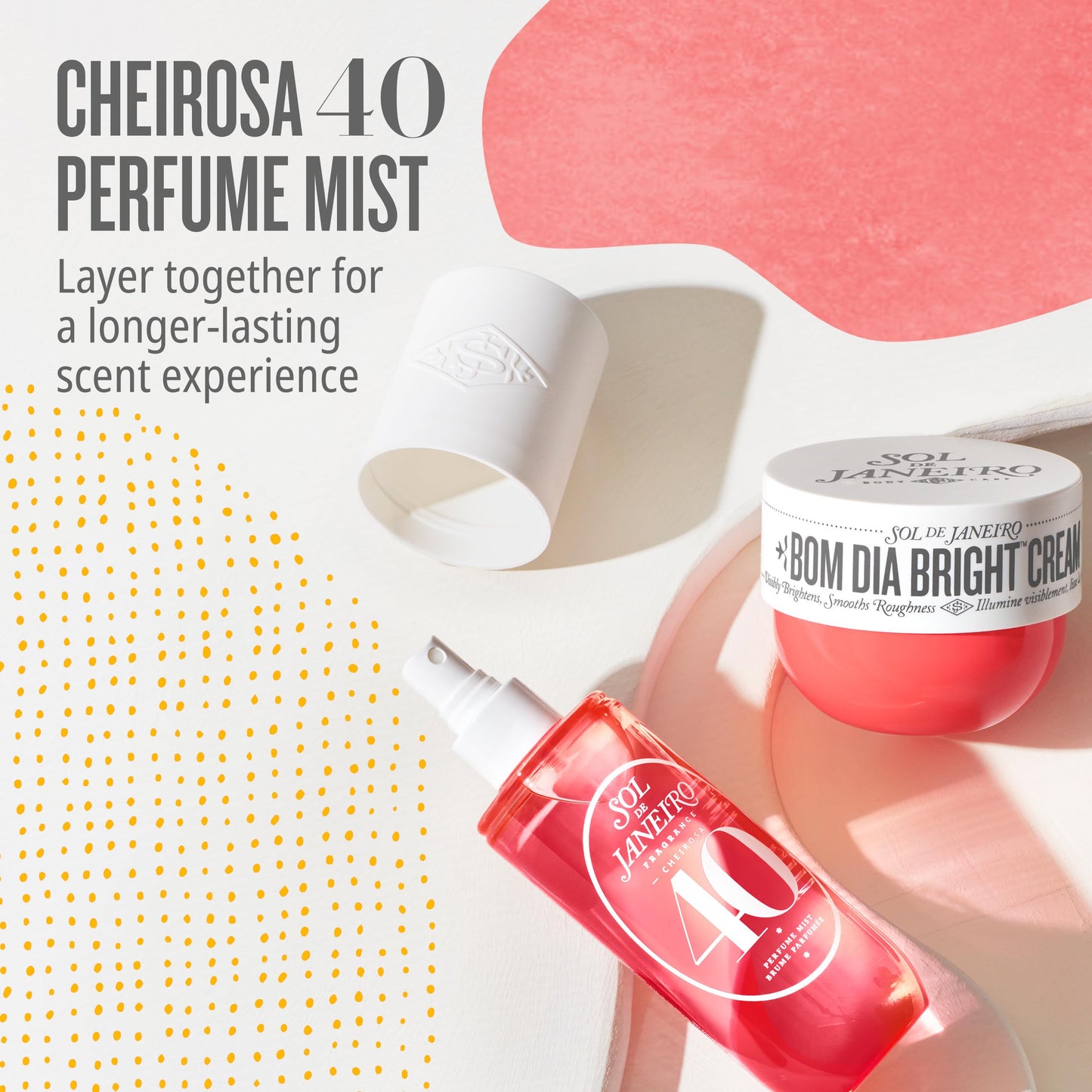 SOL DE JANEIRO Bom Dia Bright Body Cream with Vitamin C, 240ml with Cheirosa '40 Hair & Body Fragrance Mist 240ml Gift Bundle, Amazon Exclusive