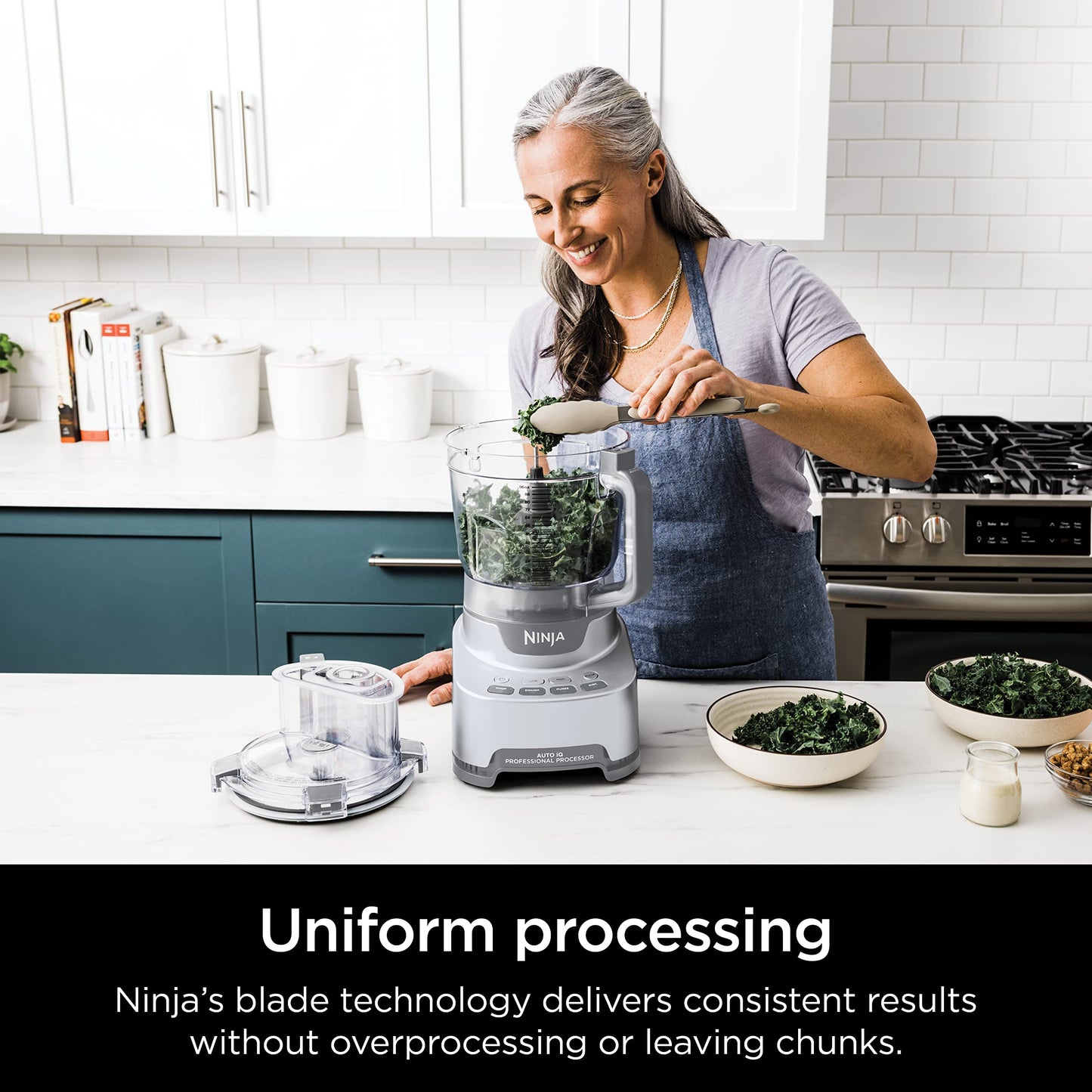 Ninja NF700C Professional XL Food Processor, 12-Cup Capacity, 4 Auto-iQ Programs, Silver, 1000-Watts