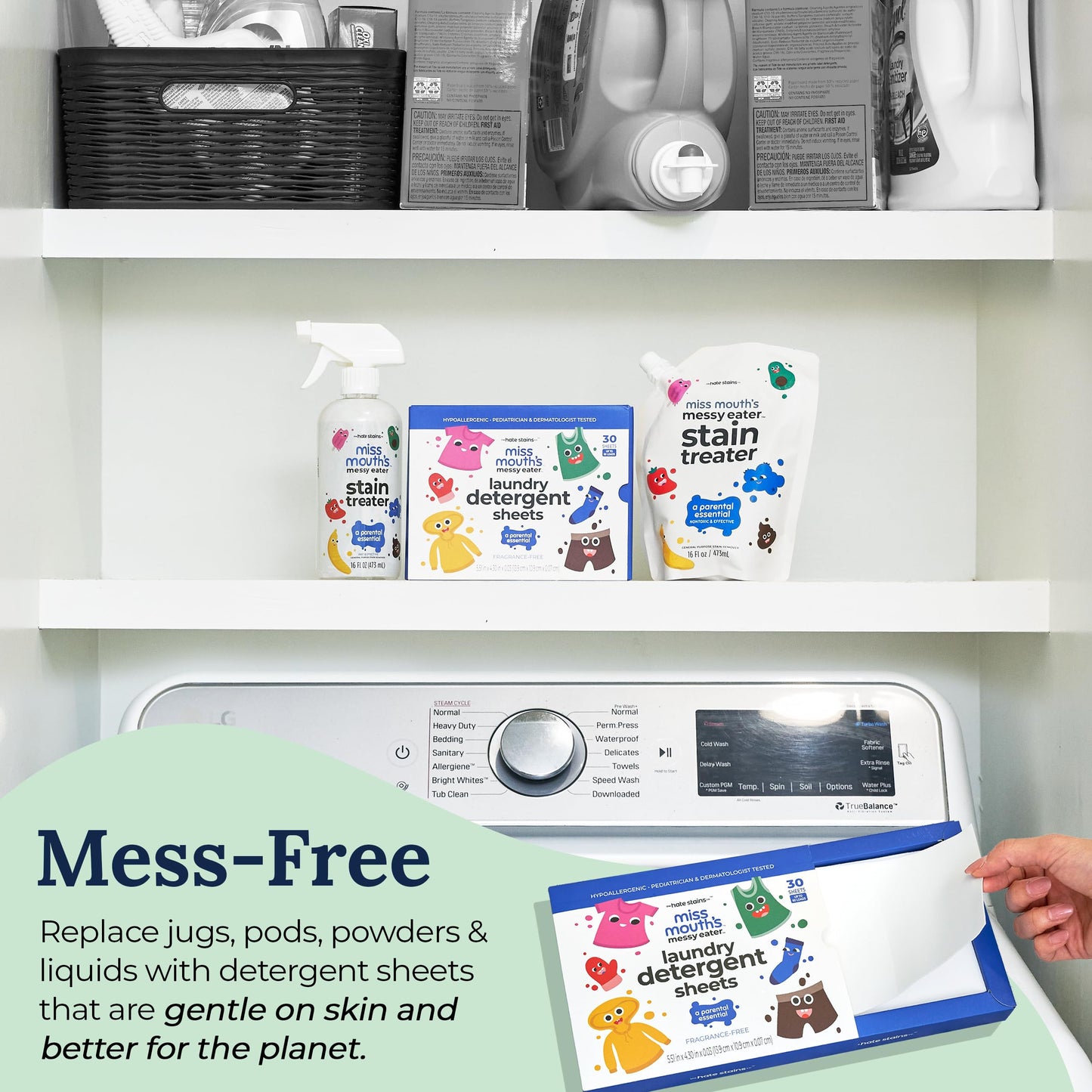 Miss Mouth's Messy Eater Stain Treater Ultimate Laundry Bundle with Stain Treater and Detergent Sheets