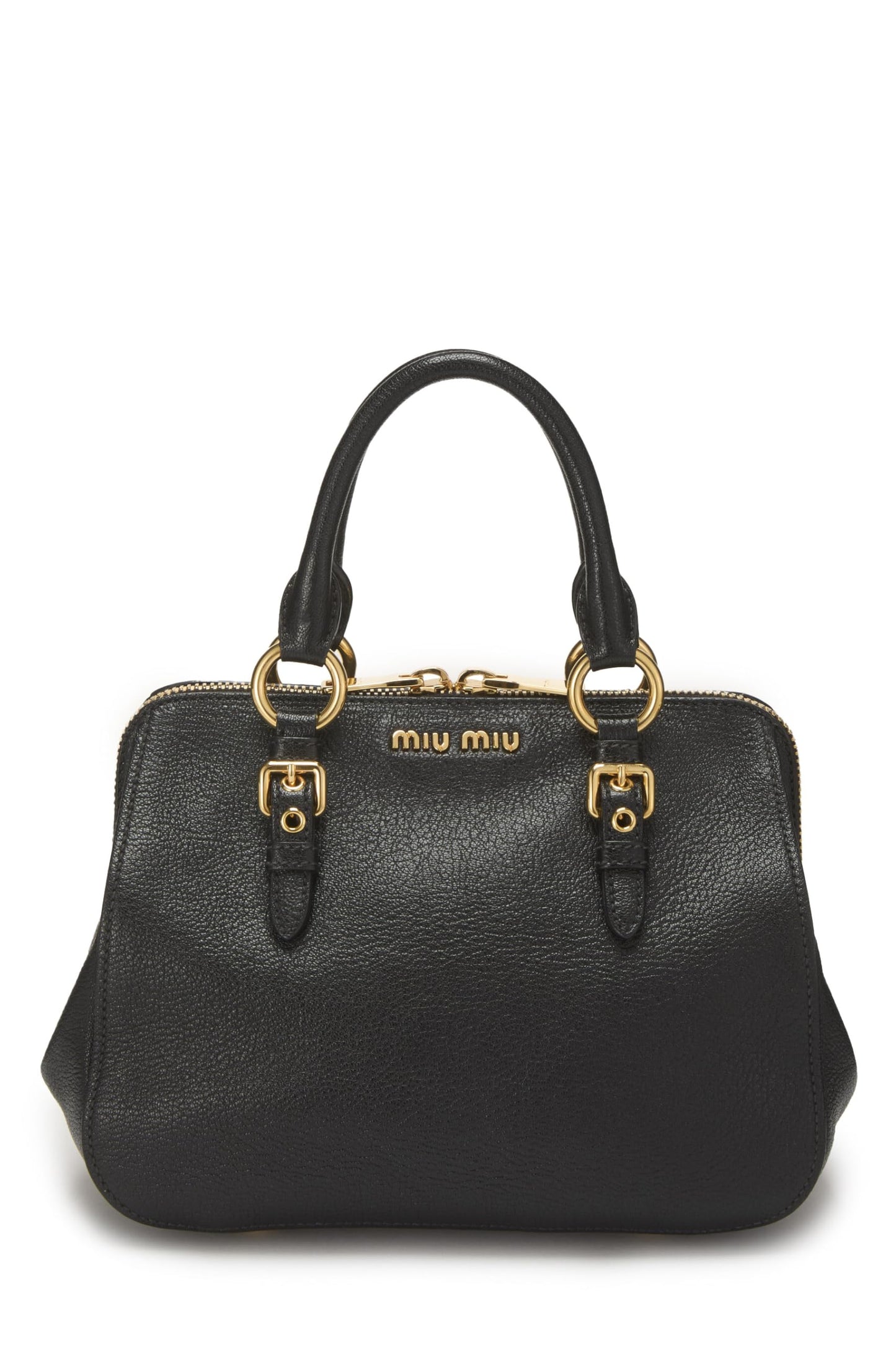 Miu Miu, Pre-Loved Black Calfskin Convertible Top Handle Bag, Black