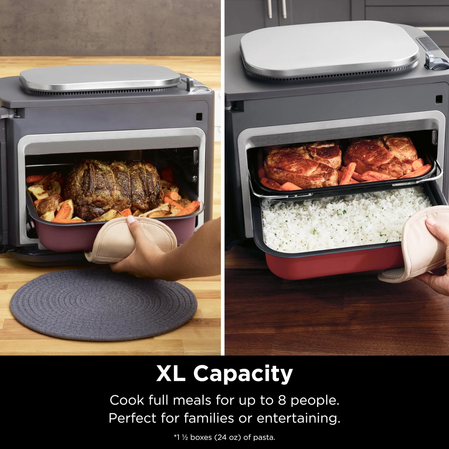 Ninja SFP700 Combi All-in-One Multicooker, Oven, & Air Fryer, 10-in-1 Functions, 15-Min Meals, Digital Display, Stainless Steel (Renewed), 14.92 x 15.43 x 13.11