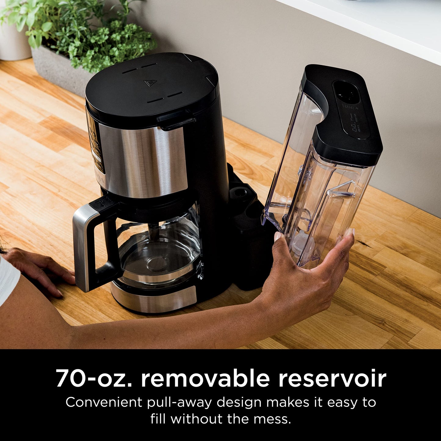 Ninja DCM200C Programmable XL 14-Cup Coffee Maker, 14-Cup Glass Carafe, With Permanent Filter, Stainless Steel, Silver