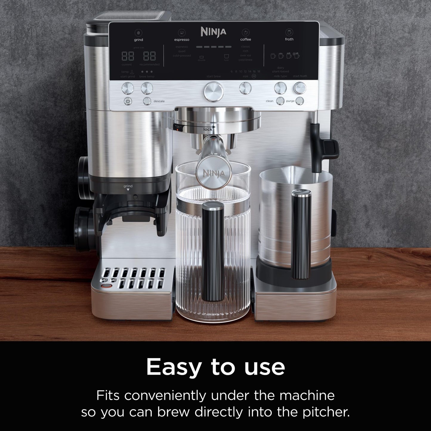Ninja Luxe Café 28 oz. Shareable Pitcher, for Espresso and Coffee, Glass Carafe, Hot or Iced, Espresso Machine Accessories, XSKSHRBLEPTCHR