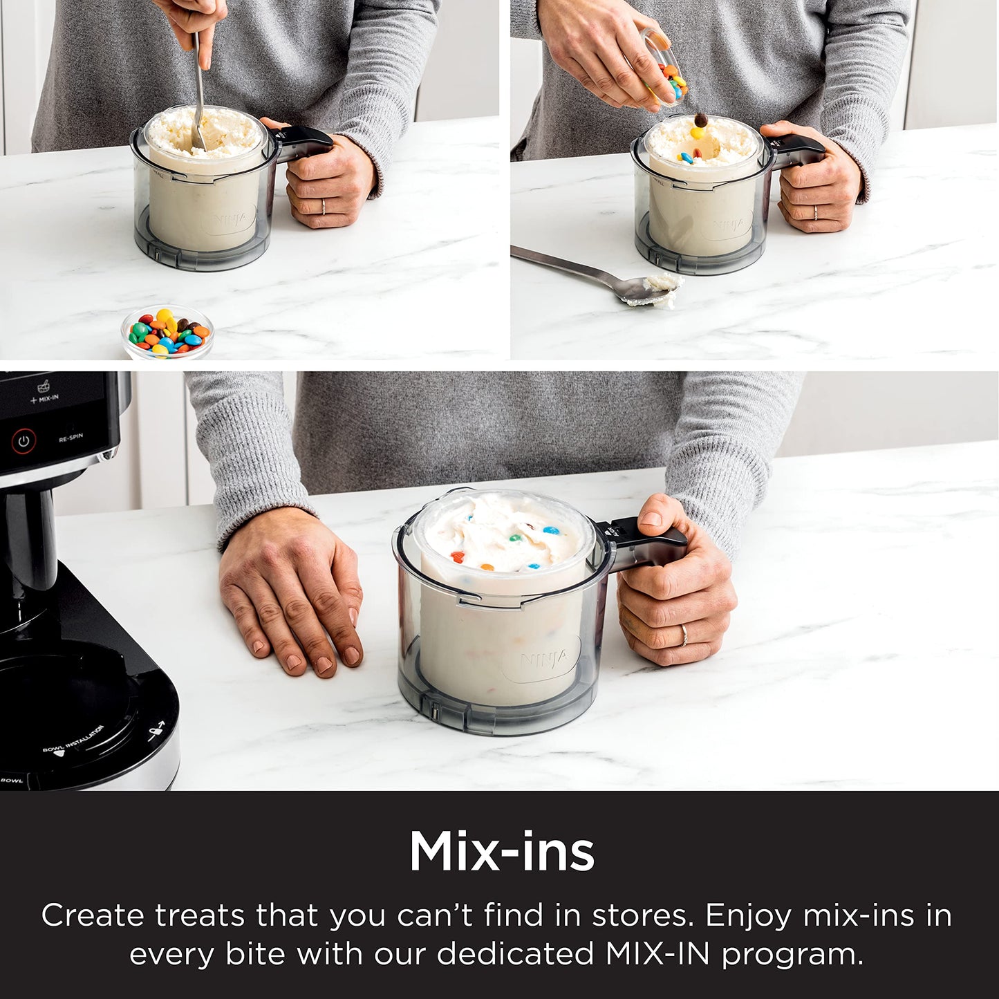 Ninja XSKPNTLD2C, Pints and Lids for CREAMi Ice Cream Maker, 2 Pack, Clear/Grey (Canadian Version)