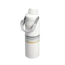 Stanley Varsity IceFlow Aerolight Fast Flow Water Bottle 24 oz | Angled Spout Lid | Lightweight and Leakproof for Travel and Sports | Insulated Stainless Steel | BPA-Free | Color: Cream Ash Stripe
