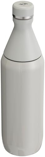 Stanley All Day Slim Bottle 20 oz | Leakproof Twist on Lid | Slim Design for Travel and Gym | Insulated Stainless Steel Water Bottle | BPA-Free | Ash Gloss