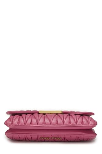 Miu Miu, Pre-Loved Pink Nappa Chain Flap Crossbody, Pink