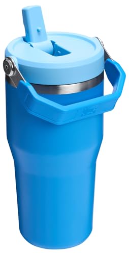 Stanley IceFlow 2.0 Flip Straw Tumbler with Handle 20 oz | Twist On Lid and Flip Up Straw | Leak Resistant Water Bottle | Insulated Stainless Steel | BPA-Free | Azure