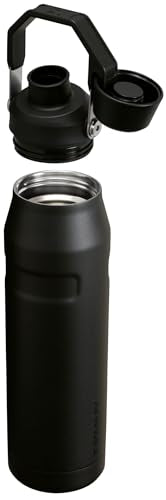 Stanley IceFlow Fast Flow Water Bottle 36 oz | Angled Spout Lid | Lightweight and Leakproof for Travel and Sports | Insulated Stainless Steel | BPA-Free | Black 2.0
