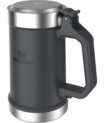 Stanley Classic Bottle Opener Beer Stein 24 oz | Flip Up Lid and Heavy Duty Handle with Built In Bottle Opener | Insulated Stainless Steel Beer Mug | BPA-Free | Stainless Steel Shale