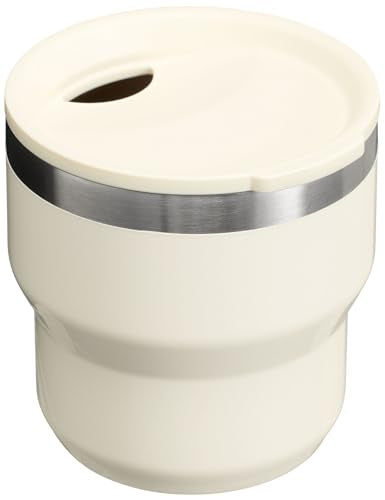STANLEY Stay-Hot Stacking Camp Cup 10 oz | Press In Drink Through Lid | Cup for Coffee, Tea and Drinks | Insulated Stainless Steel Coffee Mug | BPA-Free | Cream Gloss