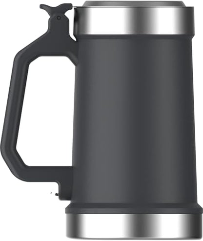 Stanley Classic Bottle Opener Beer Stein 24 oz | Flip Up Lid and Heavy Duty Handle with Built In Bottle Opener | Insulated Stainless Steel Beer Mug | BPA-Free | Stainless Steel Shale