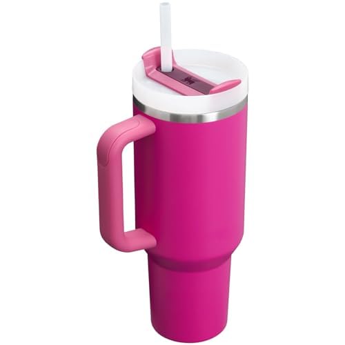 STANLEY Quencher H2.0 FlowState Stainless Steel Vacuum Insulated Tumbler with Lid and Straw for Water, Iced Tea or Coffee (Fuchsia, 40 oz)