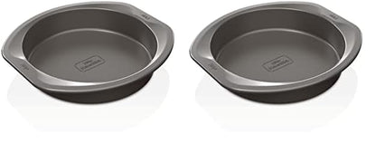 Ninja B30309 Foodi NeverStick Premium 9 inch Round Cake Pan, Nonstick, Oven Safe up to 500⁰F, Dishwasher Safe, Grey (Pack of 2)