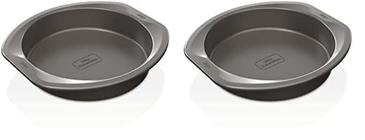 Ninja B30309 Foodi NeverStick Premium 9 inch Round Cake Pan, Nonstick, Oven Safe up to 500⁰F, Dishwasher Safe, Grey (Pack of 2)