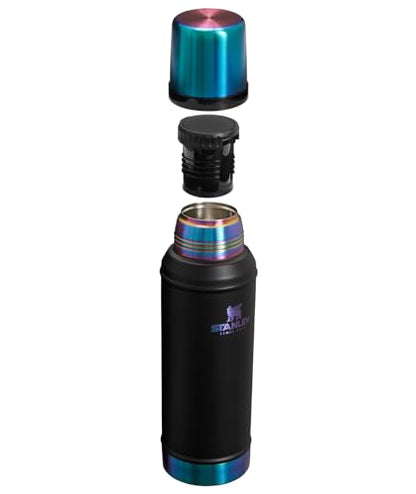 Stanley Classic Legendary Vacuum Bottle 2.0 qt | Wide Mouth with Leakproof Cup Lid | Keep Drinks Hot or Cold | Packable for Travel | Insulated Stainless Steel Thermal Bottle | BPA-Free | Black Chroma