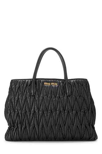 Miu Miu, Pre-Loved Black Nappa Convertible Tote, Black