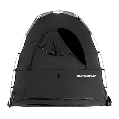 SlumberPod Portable Privacy Pod Blackout Canopy Crib Cover, Sleeping Space for Age 4 Months and Up, Pack n Play Blackout Cover, Baby Travel Crib Canopy (Black/Grey 2.0)