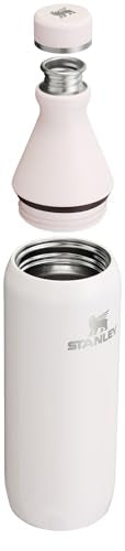 Stanley All Day Slim Bottle 20 oz | Twist On Lid with Leakproof Seal | Slim Design for Travel & Gym | Insulated Stainless Steel | BPA-Free | Rose Quartz