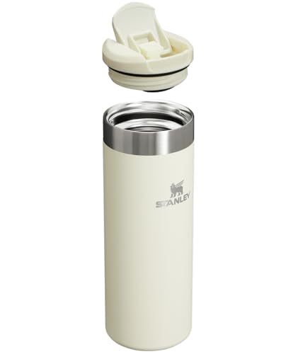 Stanley AeroLight Transit Bottle 16 oz | Locking Drink Through Lid | Leak Resistant Water Bottle or Coffee Travel Mug | Lightweight Insulated Stainless Steel | BPA-Free | Cream