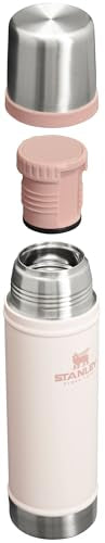Stanley Classic Legendary Vacuum Bottle 20 oz | Wide Mouth with Leakproof Cup Lid | Keep Drinks Hot or Cold | Packable for Travel | Insulated Stainless Steel Thermal Bottle | BPA-Free | Rose Quartz