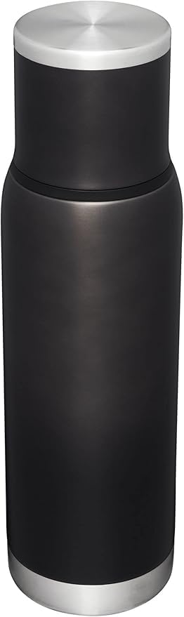 Stanley Adventure-To-Go Vacuum Bottle 1.1 qt | Wide Mouth with Leakproof Cup Lid | Keep Drinks Hot or Cold | Packable for Travel | Insulated Stainless Steel Thermal Bottle | BPA-Free | Charcoal Glow