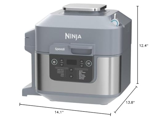 Ninja SF301 Speedi Rapid Cooker & Air Fryer, 6-Quart Capacity, 12-in-1 Functions to Steam, Bake, Roast, Sear, Sauté, Slow Cook, Sous Vide & More, 15-Minute Speedi Meals All In One Pot, Sea Salt Gray