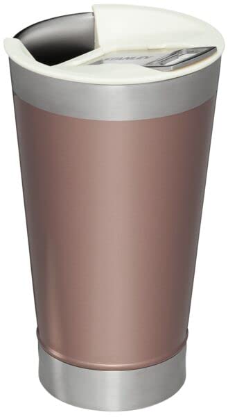 Stanley Stay-Chill Beer Pint 16 oz | Wide Mouth Lid | Built-in Bottle Opener | Beer Tumbler Cup | Insulated Stainless Steel Pint Glass | BPA-Free | Rose Quartz Glow