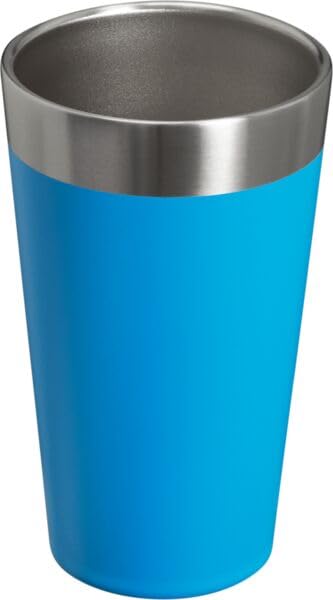 Stanley Adventure Stacking Beer Pint Glass 16oz | Stackable Drinking Cup for Cold Beverages | Dishwasher Safe | Insulated Stainless Steel Tumbler | BPA-Free | Azure